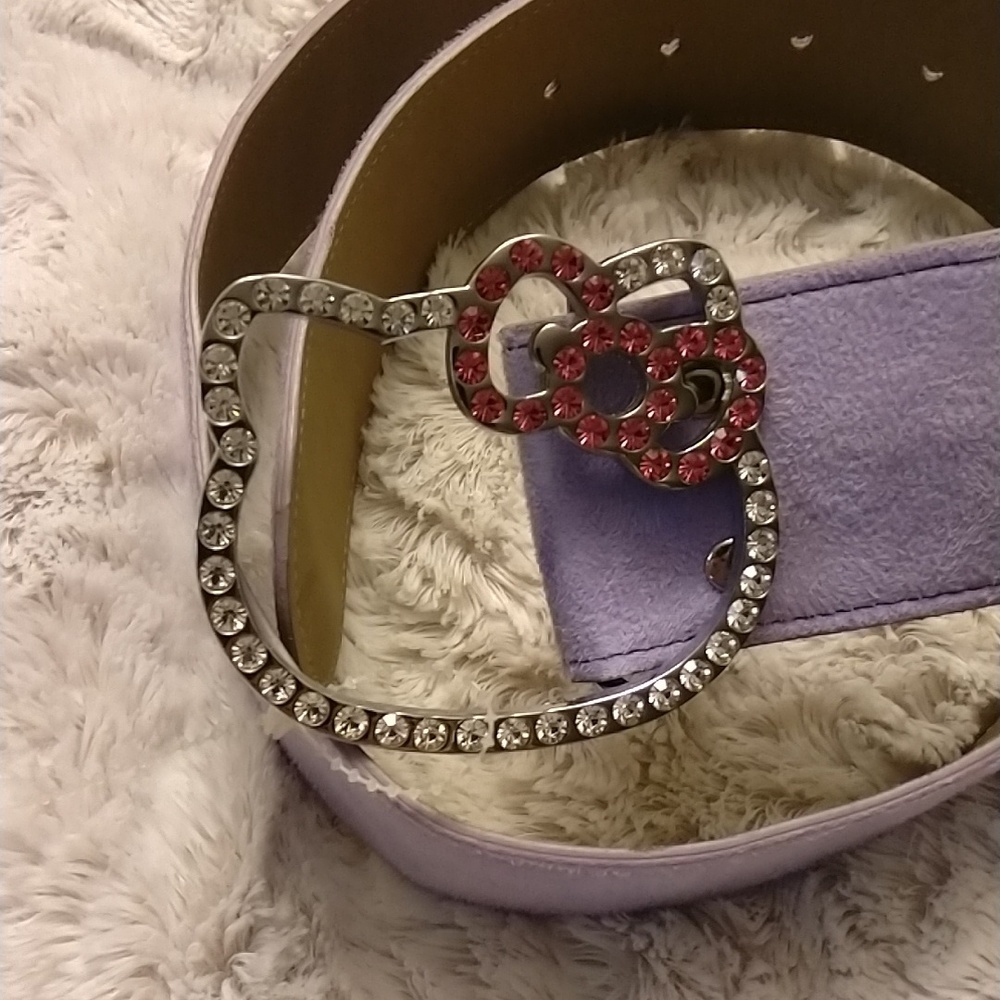 Gorgeous Hello Kitty Belt with Rhinestone embellished HK face buckle